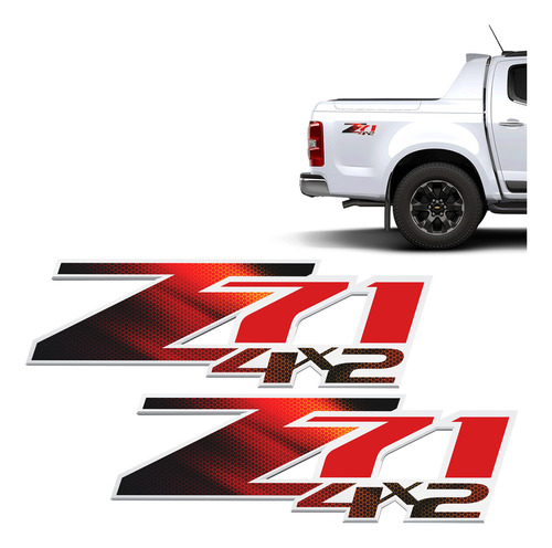 Par De Adesivos Z71 4x2 S10, D20, Silverado Emblema Lateral