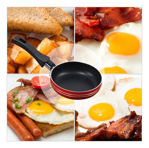 Mini Sartenes Teflon Antiadherente Cocina 12 Cm 3 Piezas Color Mixto Al Azar