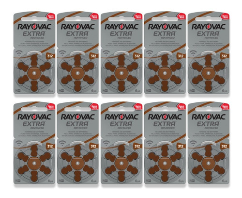 60 Pilhas Auditiva Rayovac Extra Duração 312 Pr41