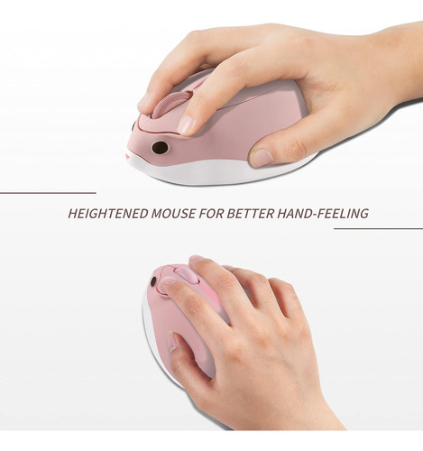 Mouse Inalámbrico, De Adorable Hámster Rosa, 1200 Dpi