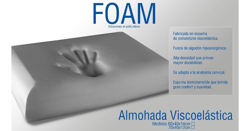 Almohada Viscoelastica Inteligente Foam (70x40x12cm) Fábrica