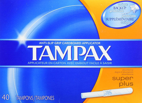 Tampax Súper Plus Tampones Con Aplicador Flushable Cartón Ct