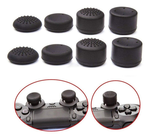 Imagen 4 de 5 de Capuchon Analogo Thumbstick Joystick Ps4 Xone Kit 8un Blanco