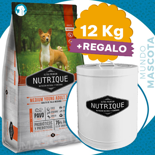 Alimento Nutrique Perro Adulto Raza Mediana 12 Kg + Regalo