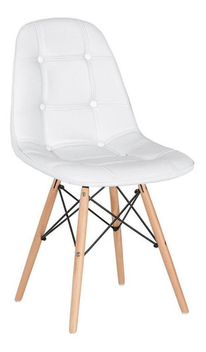 16 Cadeiras Estofada Botão Eames Botonê Capitonê Cores   Cor do assento Branco