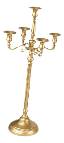 Castiçal Com 5 Ramos Candelabros Dourado 23x63cm