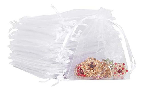 100 Bolsas Transparentes De Organza Para Regalo