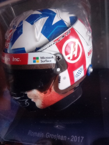 Casco Miniatura Escala Romain Grosjean F-1 