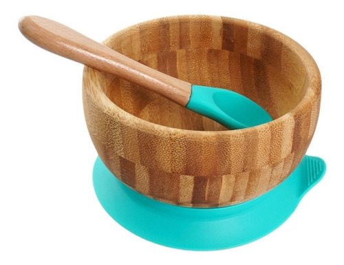 Bowls Con Cuchara De Bamboo Y Silicona.