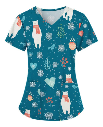 Medicina Nurse Scrubs Merry De Manga Corta Para Mujer Con Cu