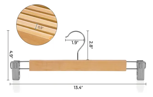 Paquete De 12 Perchas De Madera Para Pantalones Songmics Con