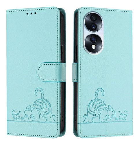 H Gato Patrón Cartera Funda For Honor 70 5g