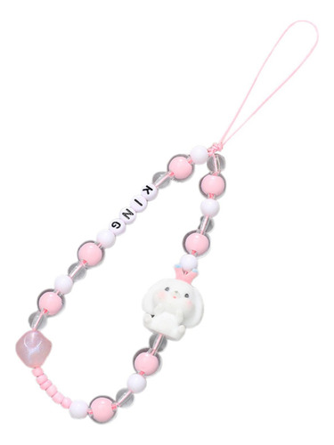 Cordón De Cuentas Para Teléfono, 22 Cm Cachorro Y Letras