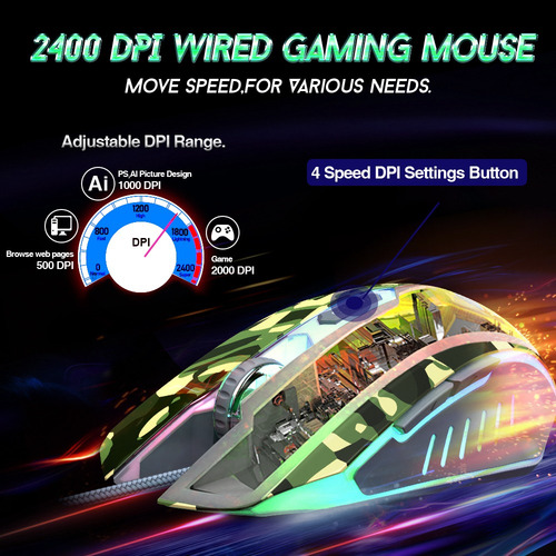 Ratón Para Juegos De Pc Ratones De Computadora Con Cable Con