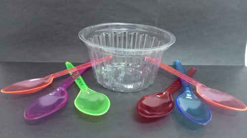 250 Vasos Para Gelatina 17a Con Cucharas
