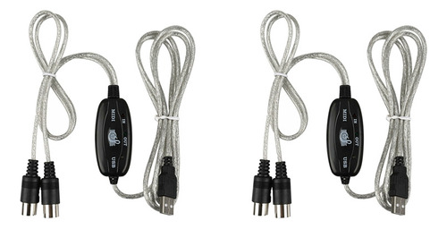 2 Conectores De Cable Midi A Usb Para Pc A Sintetizador M