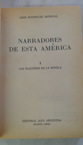 Narradores De Esta América Vol. 1 De Emir Rodríguez Monegal (Usado)