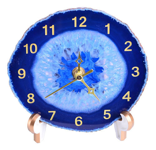 Reloj De Ágata De Cristal Para Decoración Del Hogar Azul