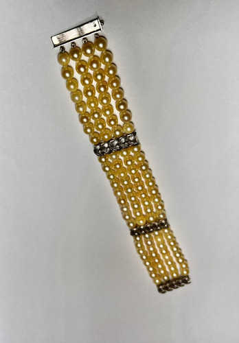 Pulseira Perolas Com Travas E Fecho De Ouro Branco 18k J R
