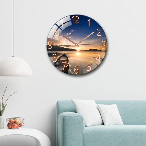 Moderno Paisaje De Silencioso Reloj De Pared Péndulo Sala