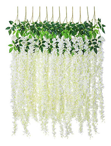 Luyue Wisteria Flores Artificiales 4.6ft Flores Colgantes Gu