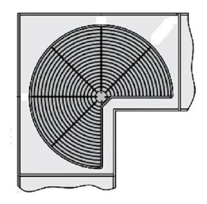 Imagen 3 de 3 de Canasto Giratorio Fark 1061 3/4 Bajomesada D 60cm - Blanco
