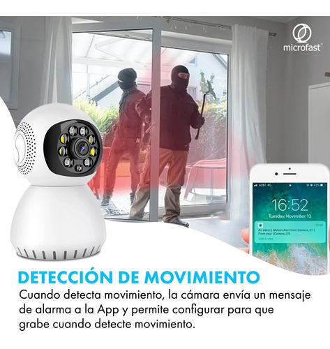 Imagen 7 de 10 de Mini Cámara Ip Wifi Domo App Vigilancia 2mpx Movimiento 360º