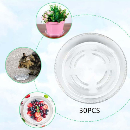 30 Platillos Para Macetas De Flores, Base Transparente 15cm