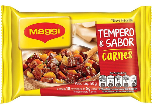 Tempero & Sabor Carnes Maggi 50g - 10 Unidades