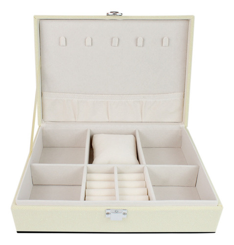 Alhajero Organizador Estuche Joyero Viaje Modelos A48 Color Beige S5992 A - Brillos