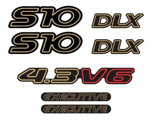 Jogo Emblema Adesivo Resinado S10 Deluxe 4.3 Kitr05