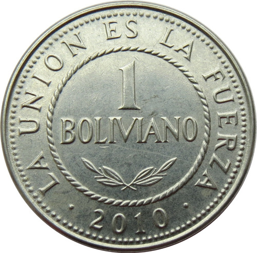 Estado Pluirinacional De Bolivia 1 Boliviano 2010 - Km#217