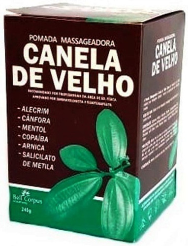 6 Pomada Canela De Velho Pote 240g C/ Arnica Cânfora Fragrância Mentol