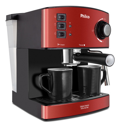 Cafeteira Expresso Philco 20 Bar Inox Pcf24 Cor Vermelho110v Red