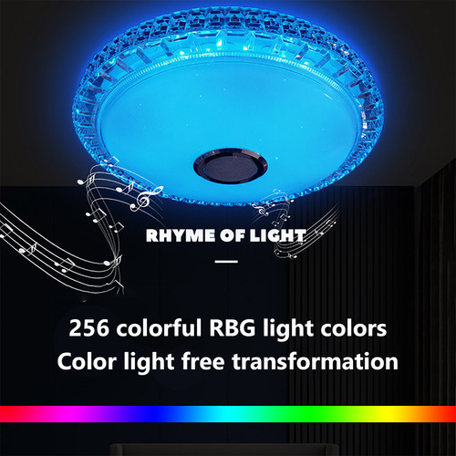 Lámpara De Techo J Bluetooth Music Crystal Rgb Remote Cont 4