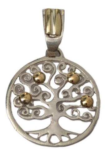Pulsera Rolo 4,5 Mm Árbol Vida Plata Y Oro(i544)g