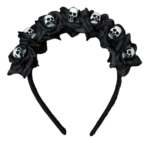 Cintillos Halloween Con Calaveras Diadema Disfraz Negra