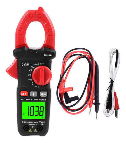 Pinza Amperimétrica Digital, 4000 Conteos De Amperios Y Volt