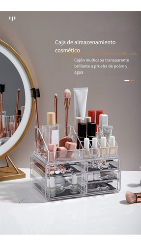 Organizador De Maquillaje Acrílico Multifunción Con Cajón Agua