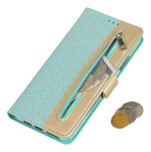 Funda Encaje Para iPhone Funda Protectora Celular Tipo Carte Color Verde iPhone 11 Pro Max