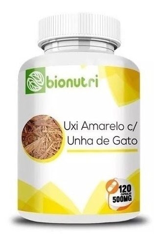 Suplemento en cápsulas Bionutri suplemento natural uxi amarillo uchi uxi sabor amarillo sin sabor en bote de 120 ml 120 unidades