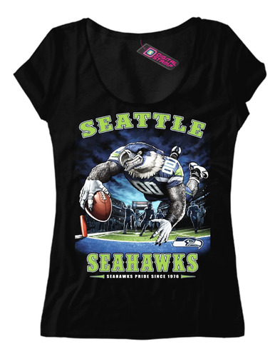 Remera Mujer Seattle Seahawks Equipo Nfl 62 Dtg Premium