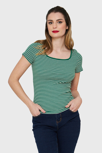 Polera Rayas Verde Nicopoly