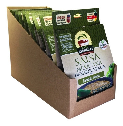 Imagen 1 de 4 de Salsa Mexicana Deshidratada Salsa Verde 35gr Caja C/14