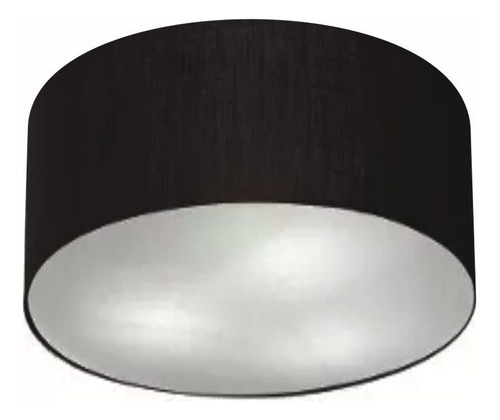 Plafon Cilíndrico Vivare Md-3048 Cúpula Tecido 50x21cm Cor Preto 110v/220v