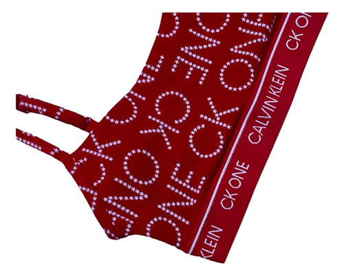 Top Calvin Klein One Monogram Rojo Modal - Original