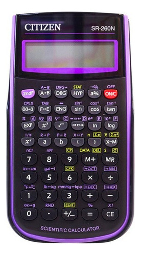 Calculadora Cientifica Citizen Sr 260 165 Funciones Color Morado