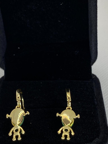 Aretes Sherk De Cobre Con Chapa De Oro 18k - Yakemiyou