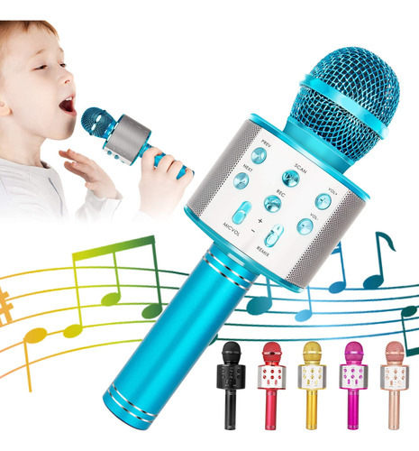 Kidwill Microfono Inalambrico Bluetooth Karaoke (azul)