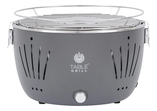 Table Grill Churrasqueira De Mesa Carvão Usb Pilha Cinza